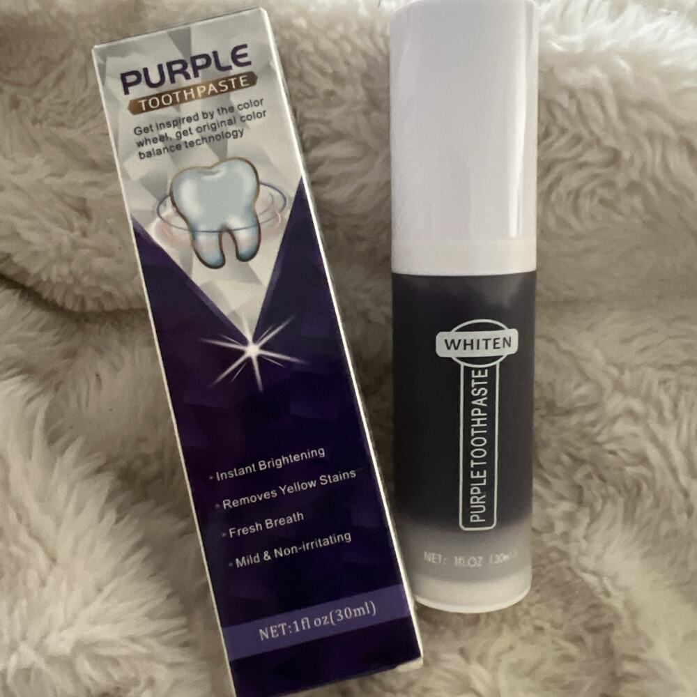 Purple Toothpaste for Teeth Whitening, Purple Color Corrector Teeth Whitening